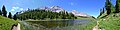 On the GR5 hiking route at Lac Miroir, above Ceillac, dept. Hautes-Alpes