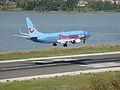 Boeing 737-800 landing in Corfu.