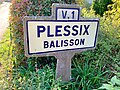 Panneau Michelin à l'entrée du village de Plessix-Balisson à Beaussais-sur-Mer dans les Côtes d'Armor.