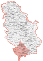 Kosovo (red) in Serbia