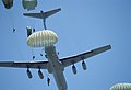 Paratroopers from the 82nd Airborne jump from a C-141 Starlifter, June 3, 2000.