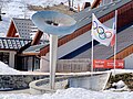 La vasque de la flamme olympique des JO d'Albervillle 1992 à Méribel-Les Allues où avaient lieu les épreuves de hockey-sur-glace et de ski alpin dames.