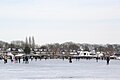 Skaters on the Zijdelmeer lake, Uithoorn: a fairly rare event