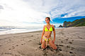 Daniela on San Lorenzo Beach, near Manta Ecuador in South America