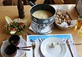 full cheese fondue set in Switzerland