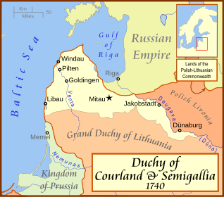 The Duchy of Courland & Semigallia in 1740.