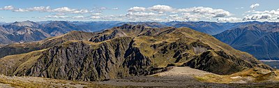View towards Garnet Peak from Mons Sex Millia, New Zealand