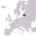 Location of Lithuania in Europe