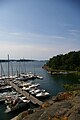 View on the harbour of Grinda island, Sweden