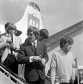 Bill Wyman, Brian Jones, Charlie Watts, Keith Richards and Mick Jagger at Amsterdam Airport Schiphol, 1964