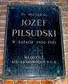 Polski: Kraków, tablica pamiątkowa przy ul. Topolowej w Krakowie English: Memorial plaque to Marshal Józef Piłsudski in Kraków at Topolowa St.