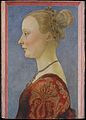 Piero del Pollaiuolo, Portrait of a Woman, ca. 1480, 46.3 × 32.5 cm (18.2 × 12.7 in)