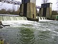 Lippewehr in Lünen, Naturschutzgebiet Lippeauen / Lippe River Barrier in Lünen, nature reserve "Lippeauen", Westfalia, Germany