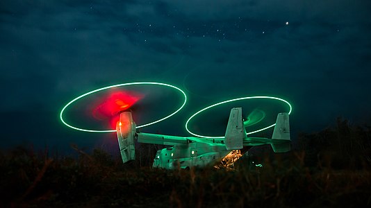 MV-22 Osprey after dark