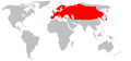 Distribution of harvest mouse - Verbreitung der Zwergmaus