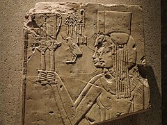 Tomb relief of the daughters of Amenhotep III and Tiye Limestone 18th dynasty 1355 BCE.jpg