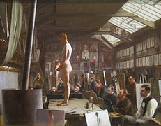 'Bouguereau's Atelier at Académie Julian, Paris' Jefferson David Chalfant.JPG