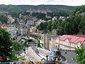 Blick von der oberen Terrasse des Kursanatoriums Thermal