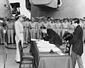 14 Mamoru Shigemitsu signs the Instrument of Surrender, officially ending the Second World War uploaded by Adam Cuerden, nominated by TheFreeWorld,  8,  0,  0