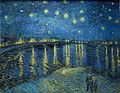 Starry Night Over the Rhone, painted in September 1888 at Arles. The painting is oil on canvas and measures 72.5 by 92 cm (28.54 by 36.22 inches). The painting is currently displayed at the Musée d'Orsay in Paris.
