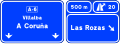 S-235a Preseñalización con señales sobre la calzada en autopista o autovía hacia cualquier carretera y dirección propia