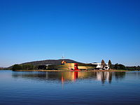 The National Museum of Australia viewed from across Lake Burley Griffen