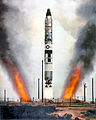 Titan II missile launching from silo