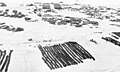 Aerial view of partially completed Little America V, 19 Jan 1956.