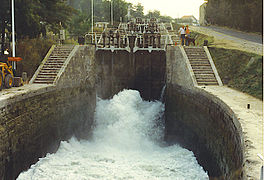 One step of the staircase of locks at Fonserannes