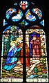 Chapelle Notre-Dame de Lambader : vitrail, les mystères du Rosaire, le 2ème mystère joyeux (la Visitation)