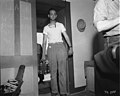 Herbert Lehr delivering the plutonium pit to the clean room at the McDonald ranch house.