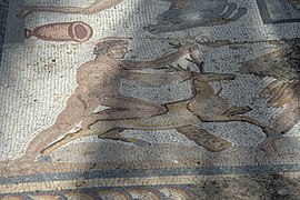 Mosaic Heracles deer 3rd c AD AM Paros 075999.jpg
