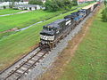 Norfolk Southern engine along the KCS rail