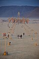 View of "The Man" from The Temple. At Burning Man 2009.