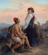 Neapolitan sailor with a young girl on the island of Ischia (1825)