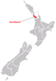 Auckland on map of New Zealand