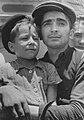 Two Buchenwald concentration camp survivors sailing to Haifa at "Mataroa" (ship), 15 June 1945