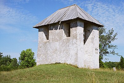 Bell tower near church