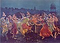 Krishna dancing with gopis by the banks of Jamuna (by Ravi Varma)