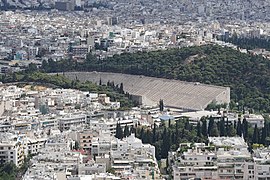 The Panathenaic Stadium from Mount Lycabettus on June 13, 2020.jpg
