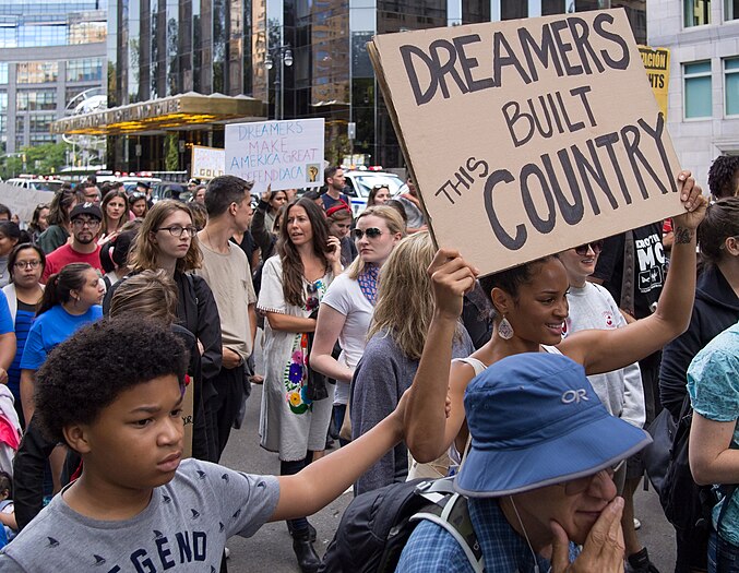 DACA protest in front of the Trump Hotel, Columbus Circle