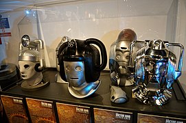 Comparative display of Cyberman heads