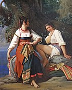 Two bathers, costume of San Donato (1827)