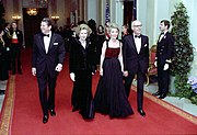 with Reagan, Nancy Reagan and Denis Thatcher