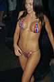 Bikini contestant in a microkini