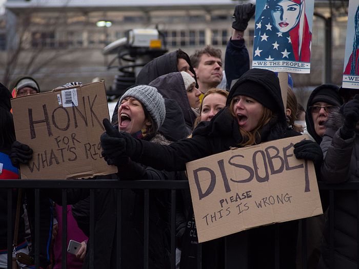 Trump immigration protest at JFK