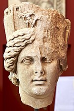 Thumbnail for File:Head of Tyche (2nd century A.D.) at the Archaeological Museum of Sparta (5-15-2019).jpg