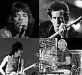 collage of Mick Jagger, Keith Richards, Ron Wood and Charlie Watts