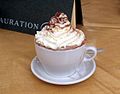 Hot chocolate with whipped cream