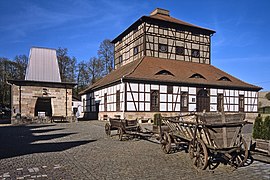 Exterior of historic blast furnaces at Neue Hütte – south side